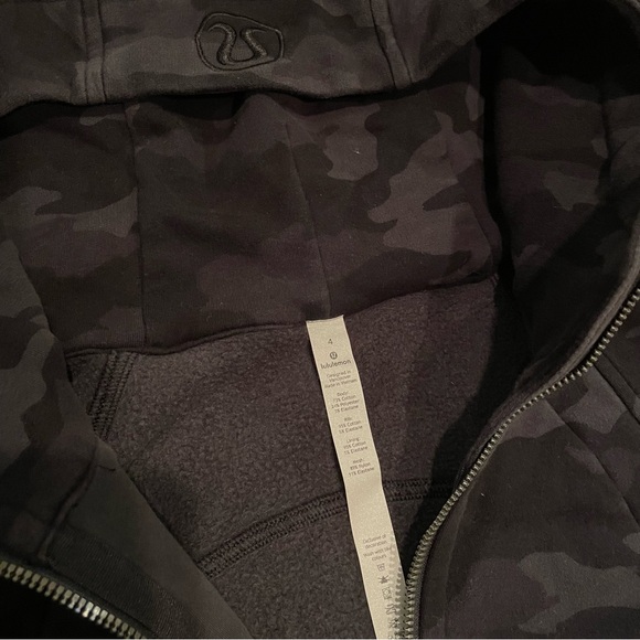 Lululemon - scuba full zip hoodie black camo size 4 - Picture 2 of 4